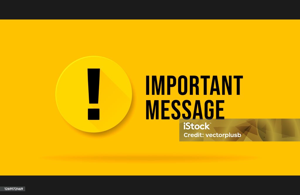 Yellow Important message popup. Attention please bubble isolated on white. Yellow Important message popup. Attention please bubble banner. Simple style trend modern error logotype graphic art design element. Concept of web urgent message or caution info. Urgency stock vector
