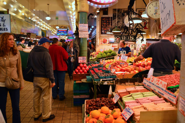 Close up local produce street market stand in Mediterranean Turkey