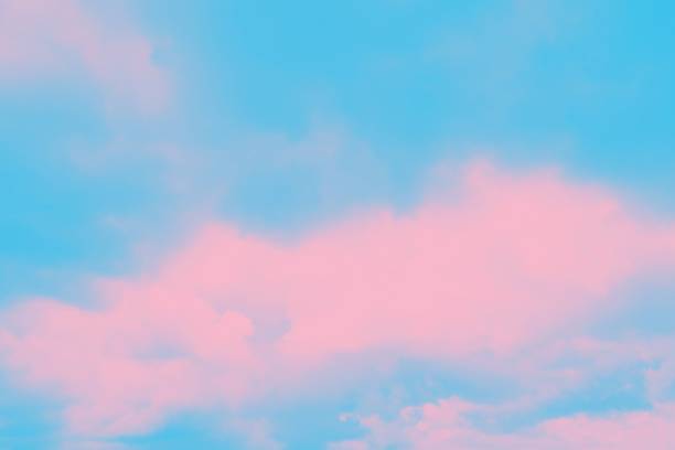istock Beautiful sky with cirrocumulus clouds, blue pink watercolor toned 1269182554