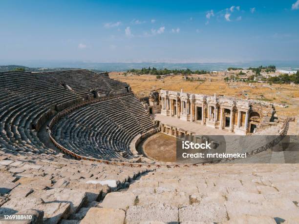Hierapolis Theater In Turkey Stock Photo - Download Image Now - Hierapolis, Türkiye - Country, Amphitheater