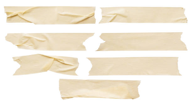 istock Yellow adhesive paper tape set collection isolated on white background 1269201165