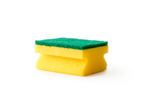 Yellow rub sponge for household cleaning