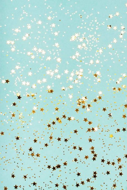 istock Trendy mint background with golden stars 1269201369