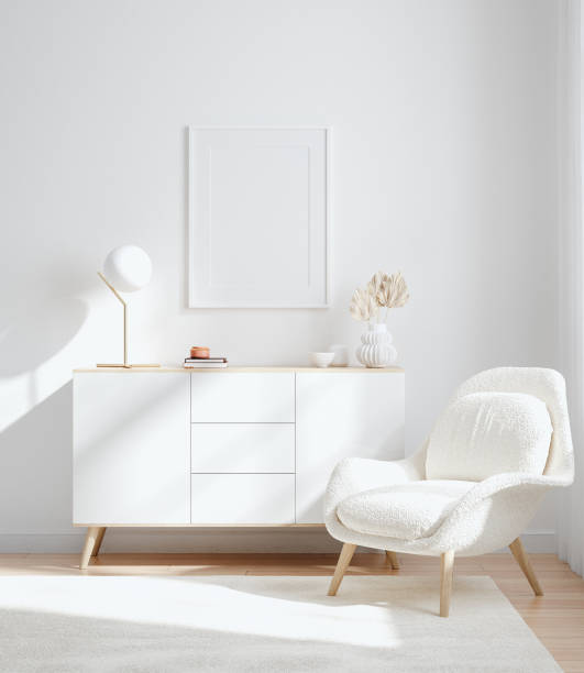 istock Mockup frame in interior background, room in light pastel colors, Scandinavian style 1269203380