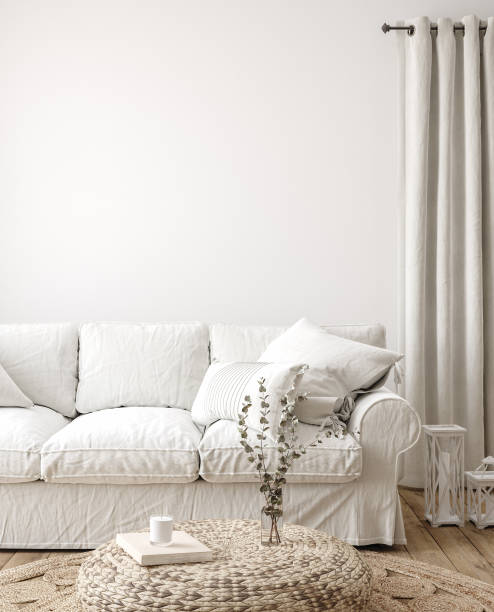 istock Farmhouse living room interior background,wall mockup 1269203381