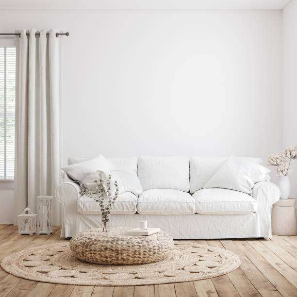 istock Farmhouse living room interior background,wall mockup 1269203392