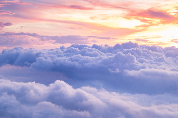 istock View at sunrise with puffy foggy. 1269207401