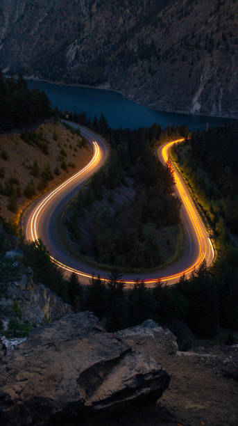 istock Look-out of famous Seton Lake turn 1269207586
