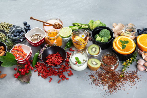 istock Healthy products for immunity stimulation and viruses protection. 1269228791