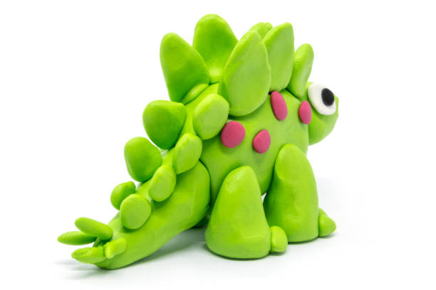 istock Play dough Stegosaurus on white background 1269233645