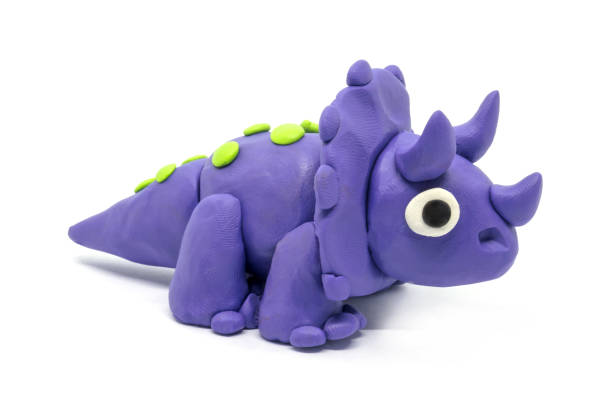 istock Play dough Triceratopson white background 1269233647