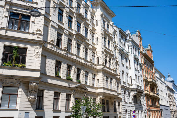 istock Renovated old apartment buildings 1269233665