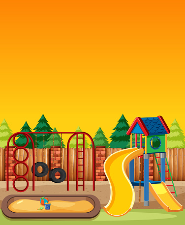 Ilustración de Parque Infantil En El Parque Con Rojo Y Amarillo Cielo Claro Estilo De Dibujos Animados y más Vectores Libres de Derechos de Aire libre - iStock Ilustración de Parque Infantil En El Parque Con Rojo Y Amarillo Cielo Claro Estilo De Dibujos Animados y más Vectores Libres de Derechos de Aire libre - iStock