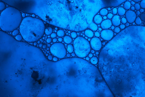 Beautiful abstraction phantom blue color light water. Background pattern for design. Macro photography view.