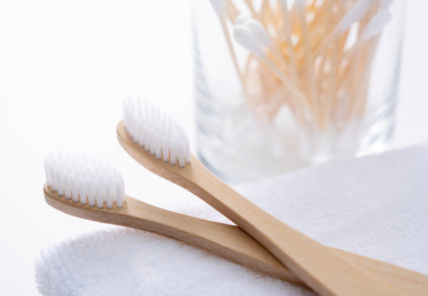 istock Bamboo toothbrush and bamboo cotton swabs 1269236845