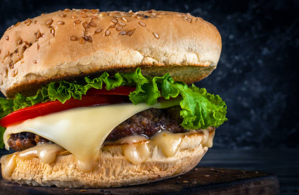 istock A delicious hamburger with a cutlet and cheese. 1269238527