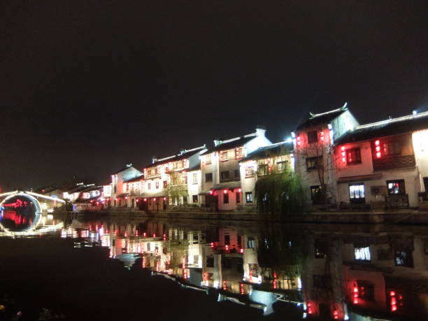 istock Night view of Qingming Bridge old canal block 1269243211