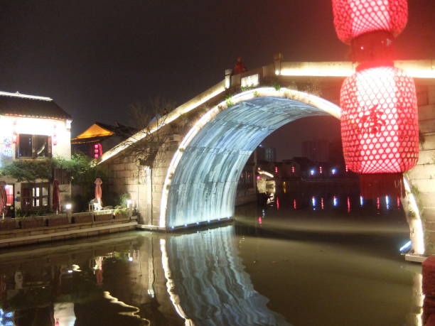 istock Night view of Qingming Bridge old canal block 1269243225