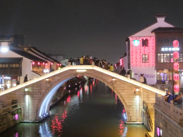 istock Night view of Qingming Bridge old canal block 1269243255