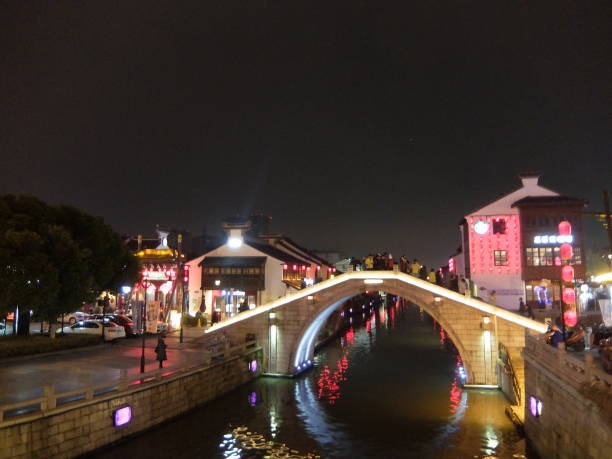 istock Night view of Qingming Bridge old canal block 1269243256