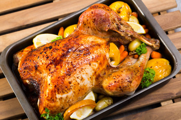 istock Turkey baked with vegetables and apples 1269246430