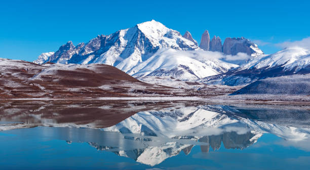 istock Torres del Paine Panorama Reflection, Patagonia, Chile 1269246769