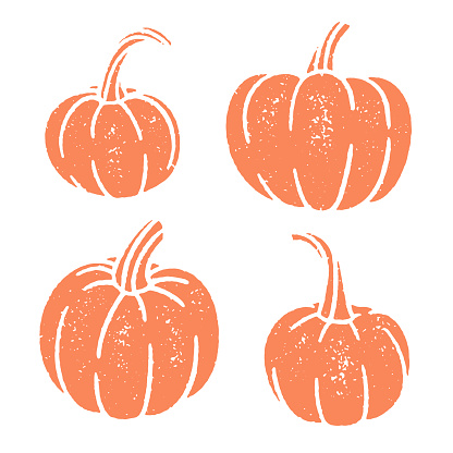 One-color vector stamps with a rough grungy texture.