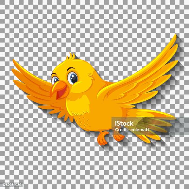 Cute Yellow Bird Cartoon Character Stock Illustration - Download Image Now  - Animal, Art, Backgrounds - iStock