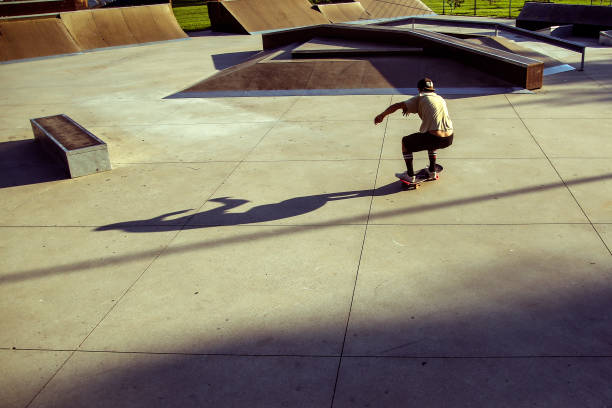 istock Skateboarding in a skate park 1269268306