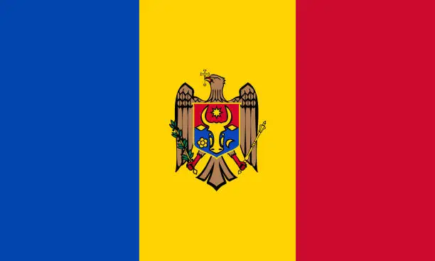 Vector illustration of Vector illustration of the flag of Moldova. Concept of the homeland