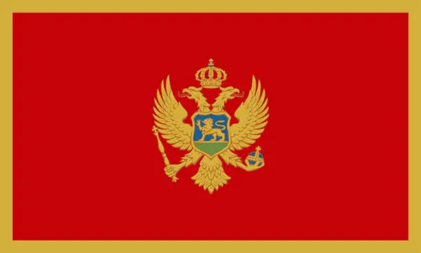 Vector illustration of Vectorial illustration of the flag of Montenegro. Concept of the homeland