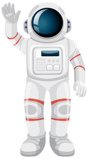 Isolated astronaut cartoon on white background illustration