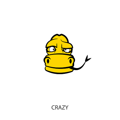 The Head Of A Funny Cool Python On A White Background Sticker Pattern ...