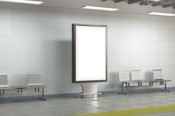 istock Billboard stand mock up on the underground subway station. 1269284315