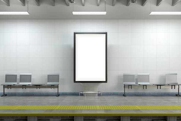 istock Billboard stand mock up on the underground subway station. 1269284367