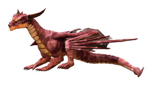 istock 3D illustration fantasy dragon on white 1269290738