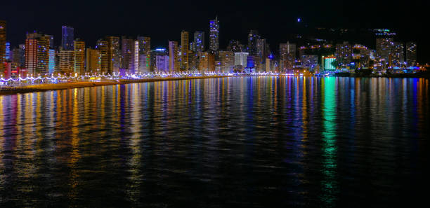 istock Panoramic night view of cityscape from Benidorm, Spain 1269291005