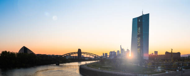 istock Frankfurt sunset silhouetting River Main banking skyscrapers panorama Germany 1269293298