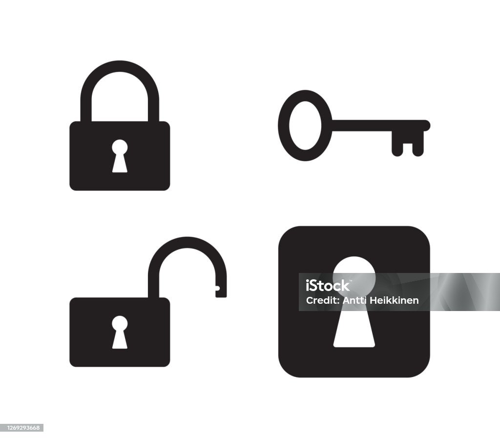 Key Keyhole Lock Và Unlock Icon Ổ Khóa Mở Và Đóng Dấu Hiệu Đăng ...
