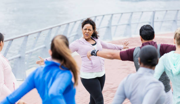 istock Hispanic woman leading dance class 1269296211