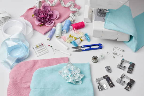 istock Sewing set of accessories and equipment on a white background 1269306352