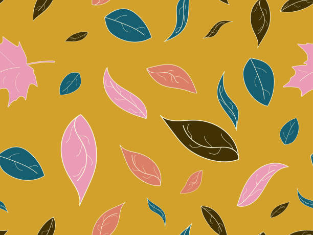 ilustrações, clipart, desenhos animados e ícones de o outono deixa um padrão perfeito. folhas caindo, queda de folhas. carvalho e bordo. fundo para embrulho de papel, impressão, tecido e impressão. ilustração vetorial - oak leaf leaf maple leaf autumn
