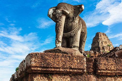 ancient elephant sculpture at East Mebon temple