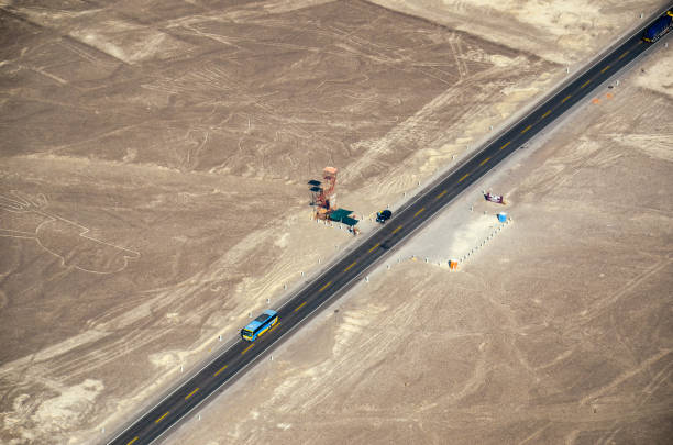 Nazca, Peru -13 April 2015: Tourist light aircraft in airport of Nazca, Peru