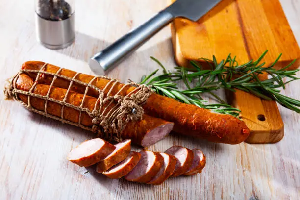 Photo of Czech smoked ham sausages