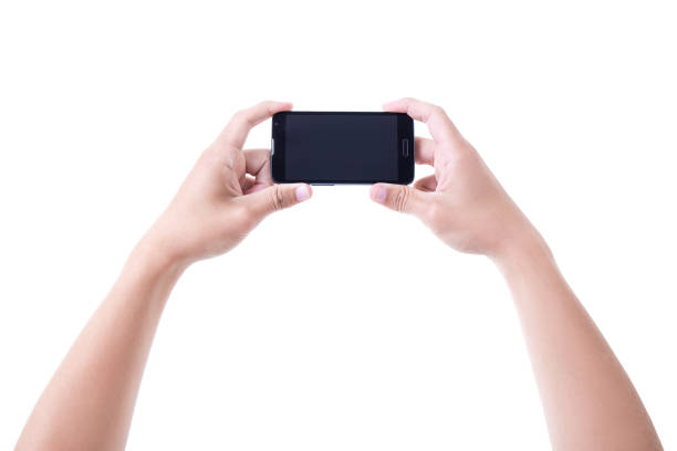 istock male hands holding mobile smart phone with blank screen isolated on white 1269320891