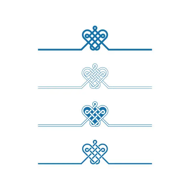 Vector illustration of Chinese auspicious knot patterns