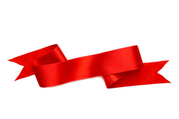 istock Elegance red ribbon banner with shadow isolated on white 1269332548
