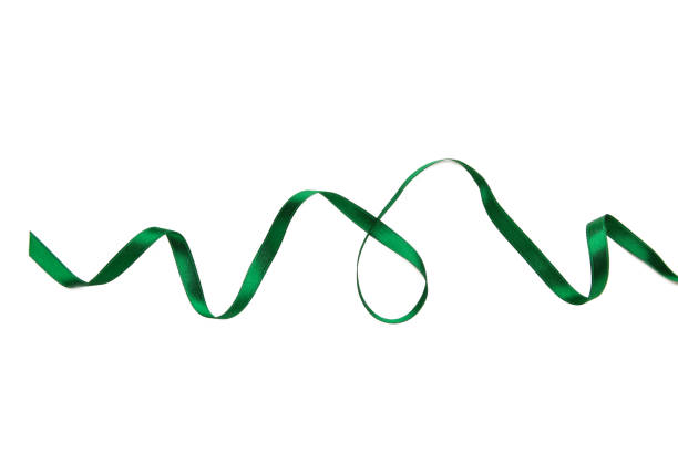 istock Green ribbon on white background with clipping path. 1269332656