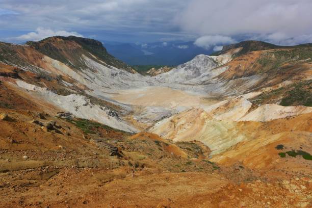 adatarayama, 100 berühmte berge in japan (bandai asahi nationalpark) - nihonmatsu stock-fotos und bilder